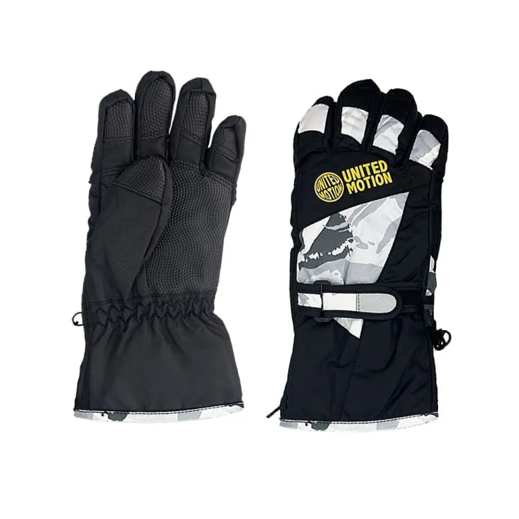 United Motion Kids 5-Finger Snow Glove-GREY