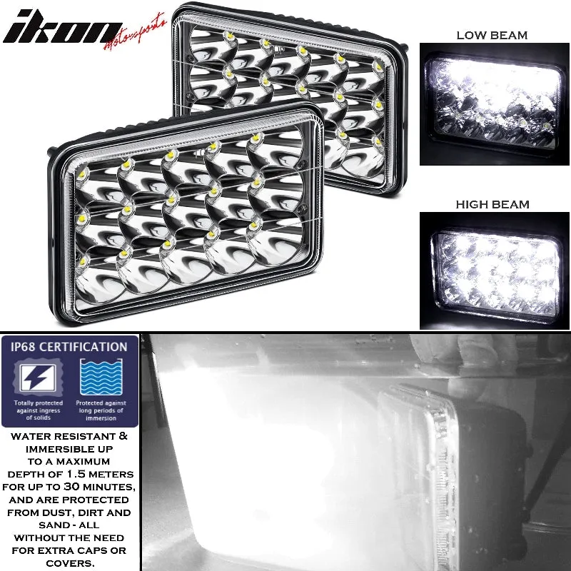 Universal 6x4 Pair H4 High Low Beam 1500 Lumens 45W Headlight Lamp