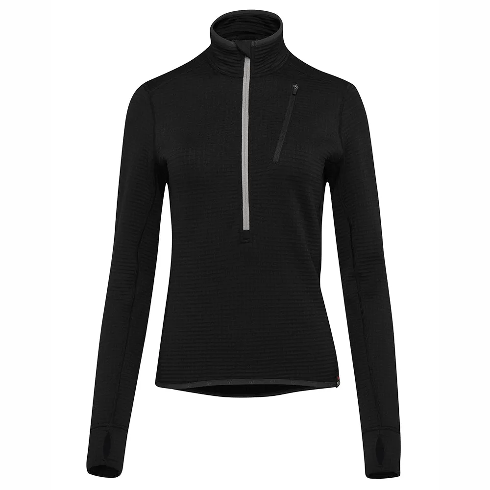 Womens 260 Merino Blend Grid Fleece (Black)